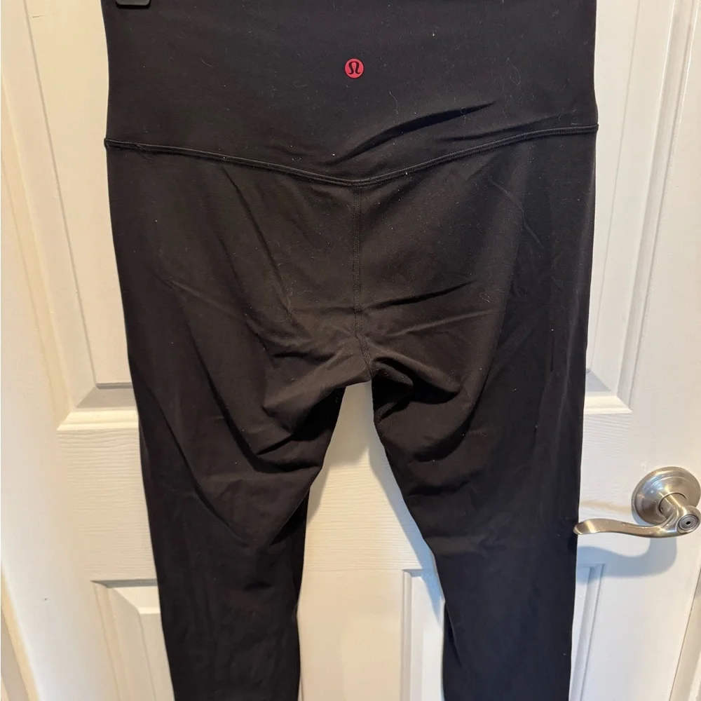 Lululemon Align Black Member Leggings with Red Accents Size 8 - Picture 5 of 13
